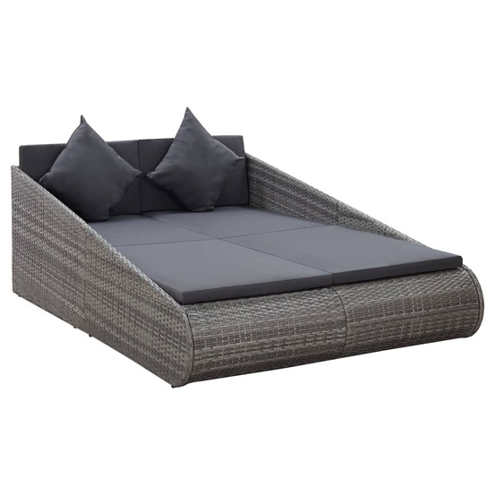 VIDAXL LIT DE JARDIN GRIS 3-(917295)