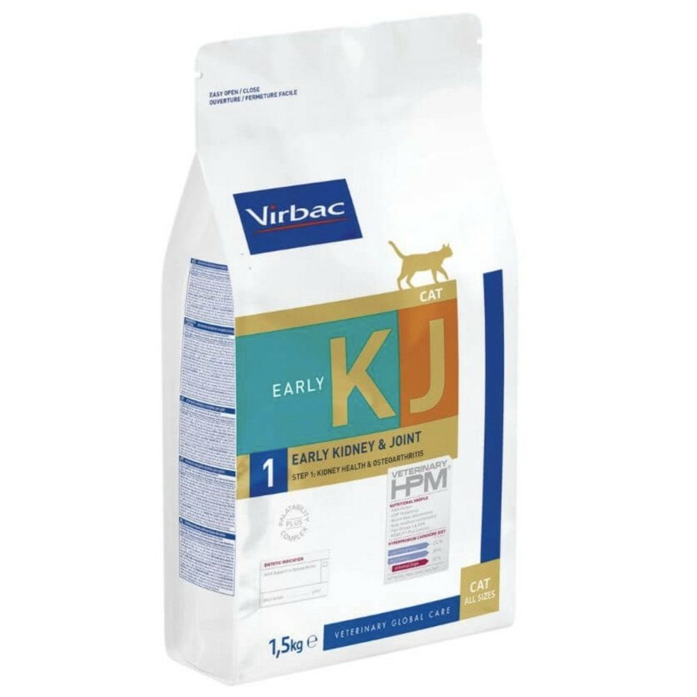 Croquettes chat - veterinary hpm cat kj1 early kidney joint - virbac 1.5 kg