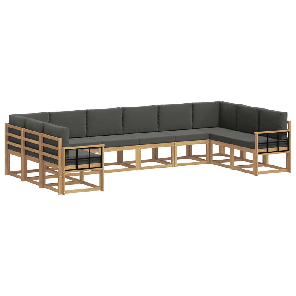Ensemble de canapés d'extérieur 10 pc blanc et anthracite