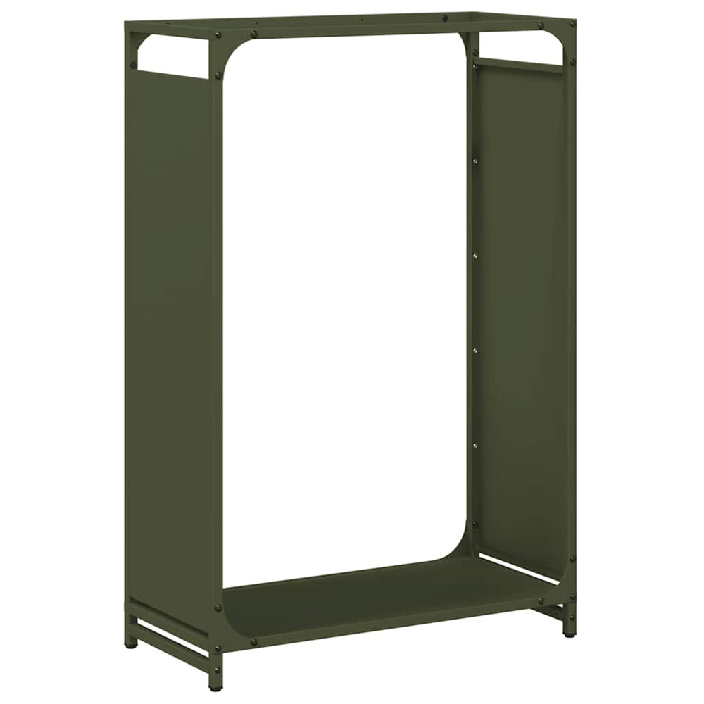 Portant de bois chauffage vert olive 60x28x90 cm