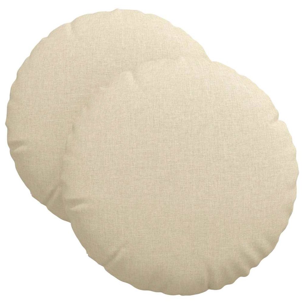 Coussins de siège 2 pc tissu crème ø40 x 13 cm