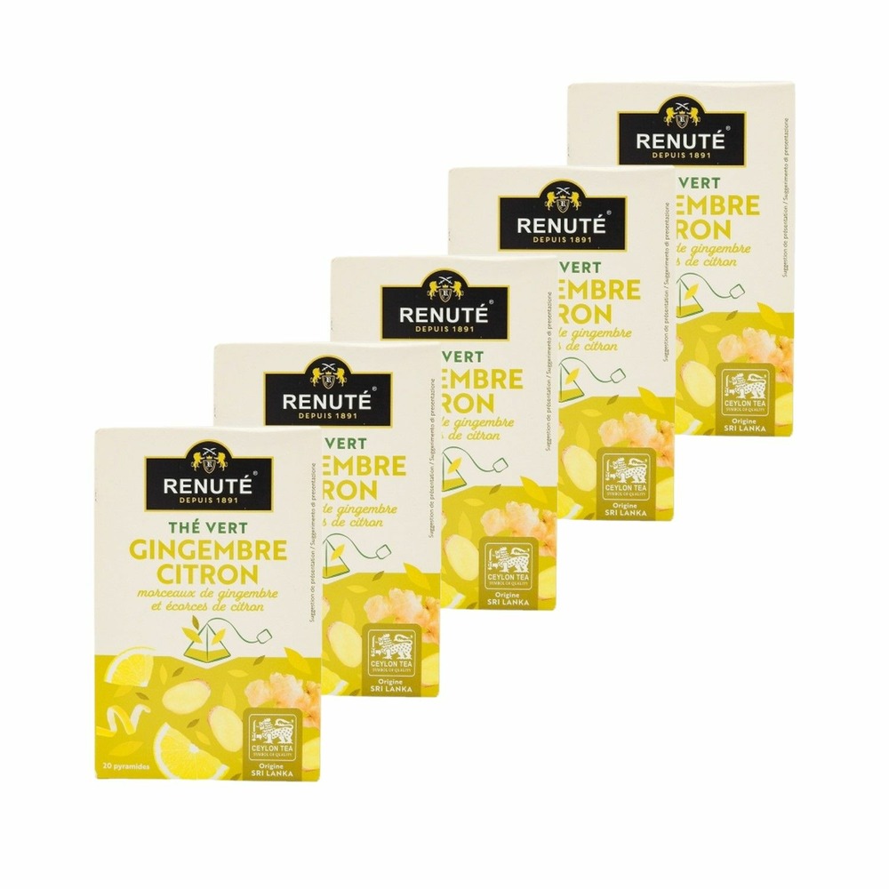 Thé vert gingembre et citron - 20 sachets - renuté