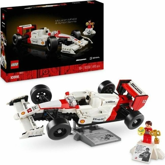 Lego icons mclaren mp4/4 et ayrton senna, set modèle réduit de voiture pour adultes
