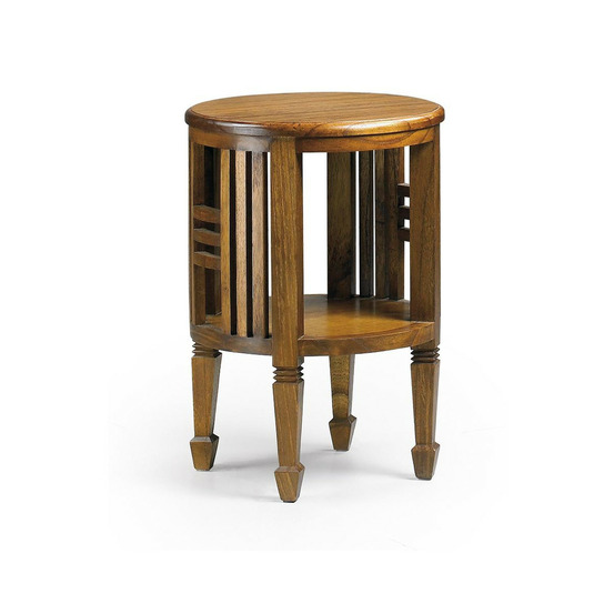 Console ronde bois marron - onéline décoration d'autrefois