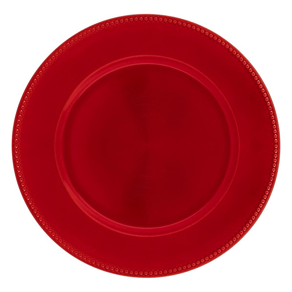 Assiette de présentation billes rouge
