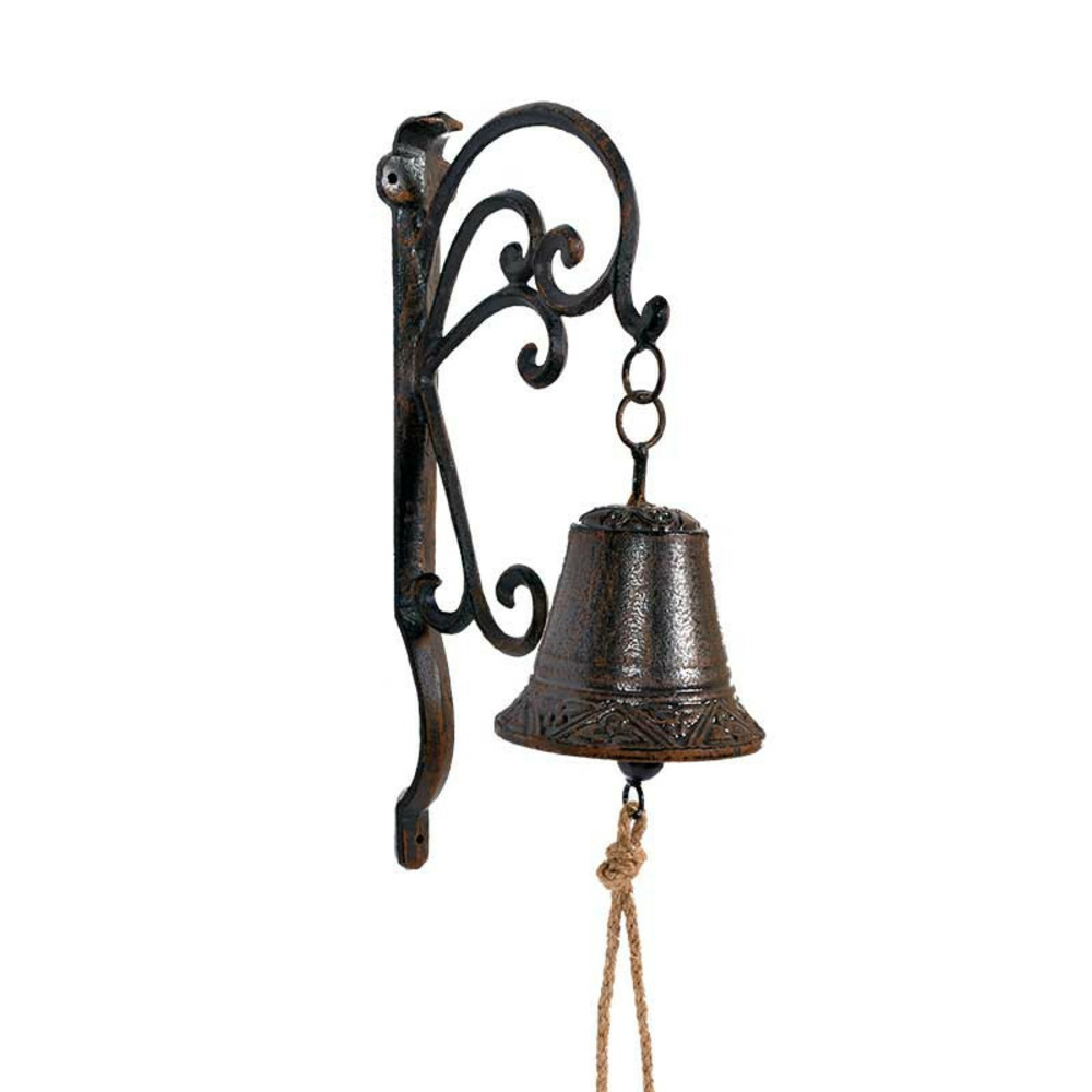 Cloche de porte fonte pour maison ou jardin 15x10x32cm