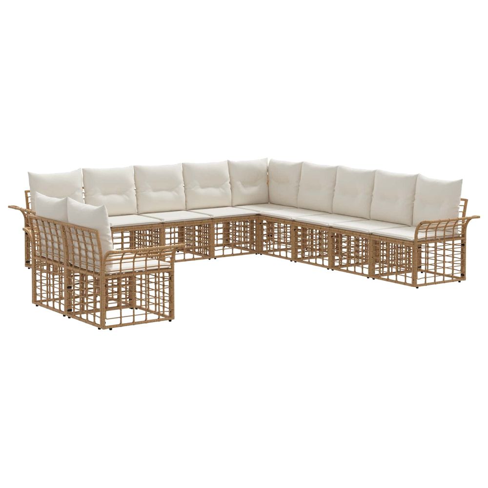 Ensemble de canapés d'extérieur 11 pc blanc naturel et crème