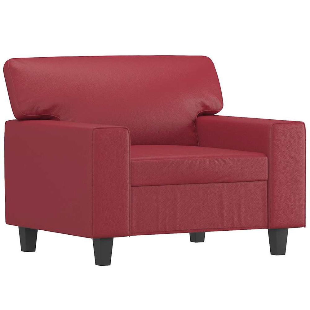 Fauteuil rouge bordeaux 60 cm similicuir