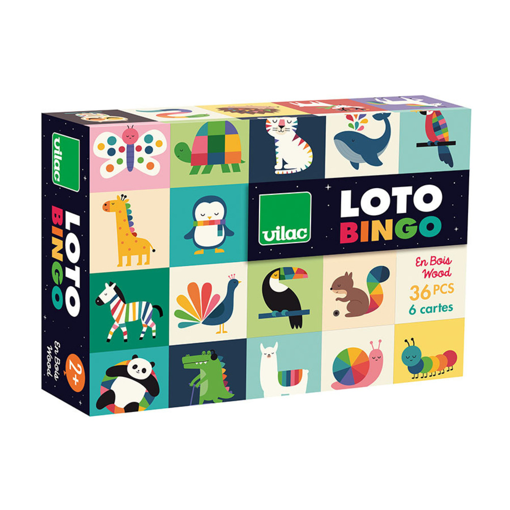 Loto en bois animaux arc-en-ciel