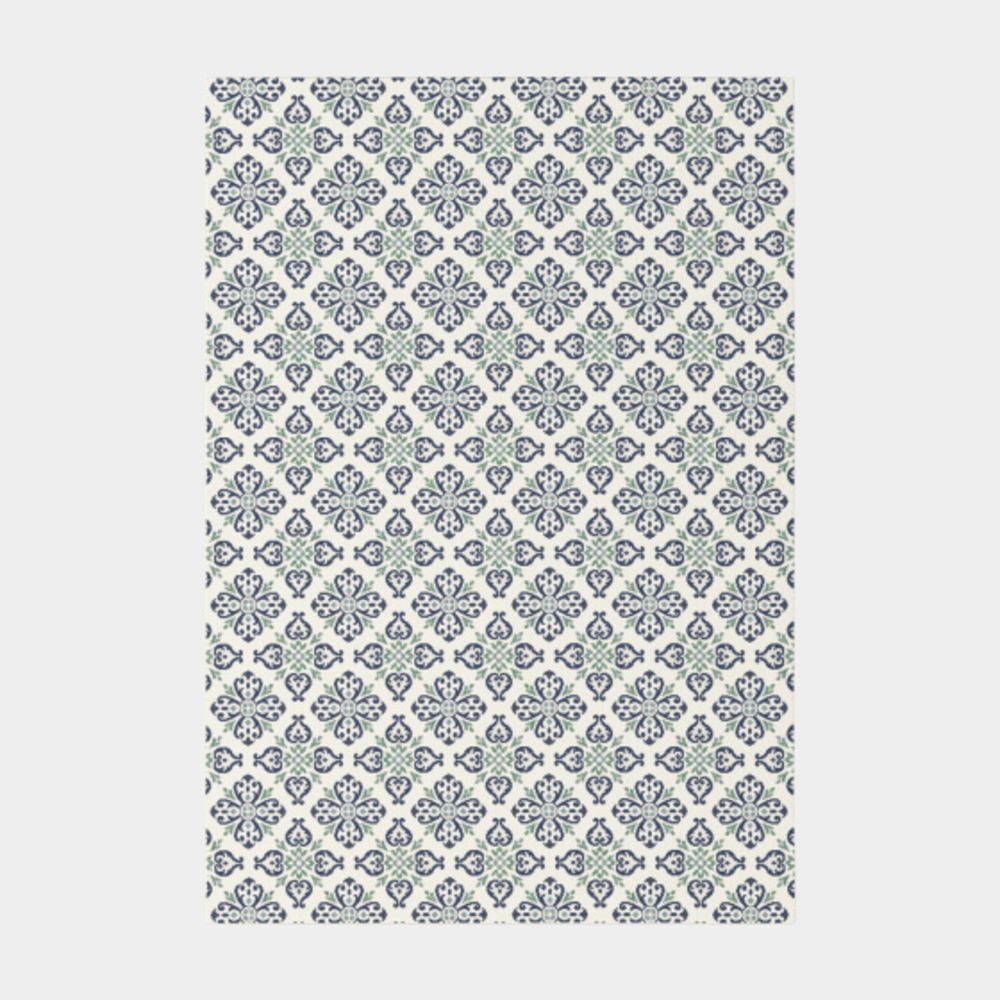 Tapis d'extérieur et intérieur - louisette - bleu et vert - 120 x 170 cm