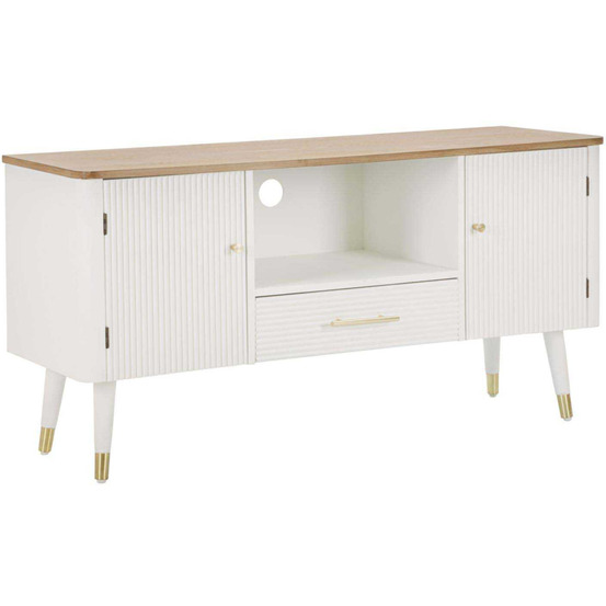 Meuble tv en bois 2 portes 1 tiroir matera 117 x 40 x 60 cm