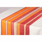 Chemin de table 'Corail' en coton tissé orange et rouge - 50 x 145 cm