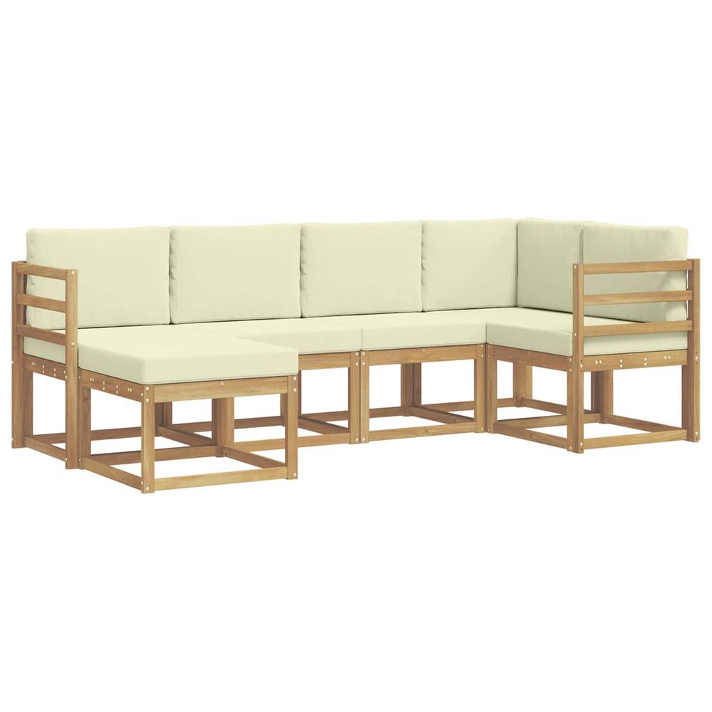 Ensemble de canapés d'extérieur 6 pc blanc et crème polyester