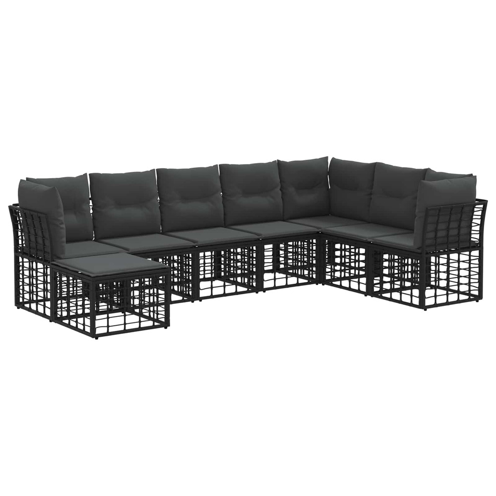 Ensemble de canapés d'extérieur noir polyester