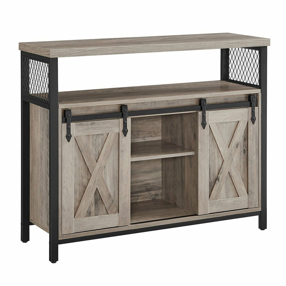 Buffet de salle à manger placard de cuisine meuble de rangement armoire portes de grange coulissantes étagère réglable style