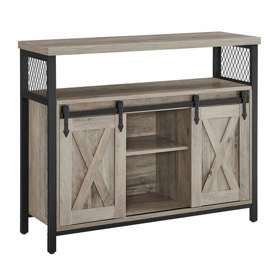 Buffet de salle à manger placard de cuisine meuble de rangement armoire portes de grange coulissantes étagère réglable style