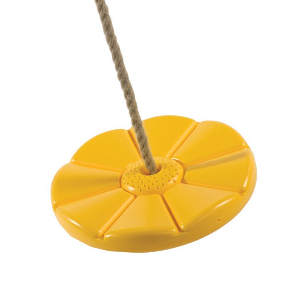 Axi siège balançoire ronde en plastique jaune | balançoire enfant - 27 cm
