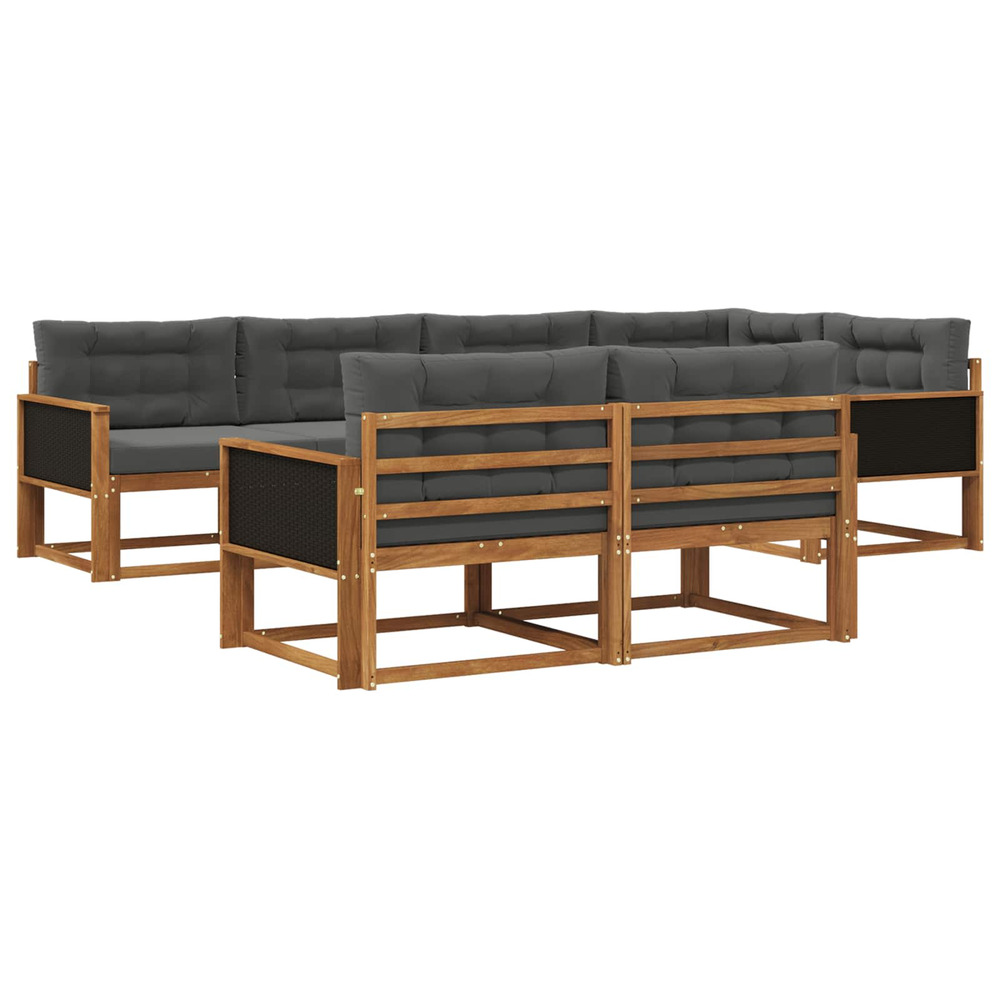 Ensemble de canapés d'extérieur 7 pcs naturel et anthracite