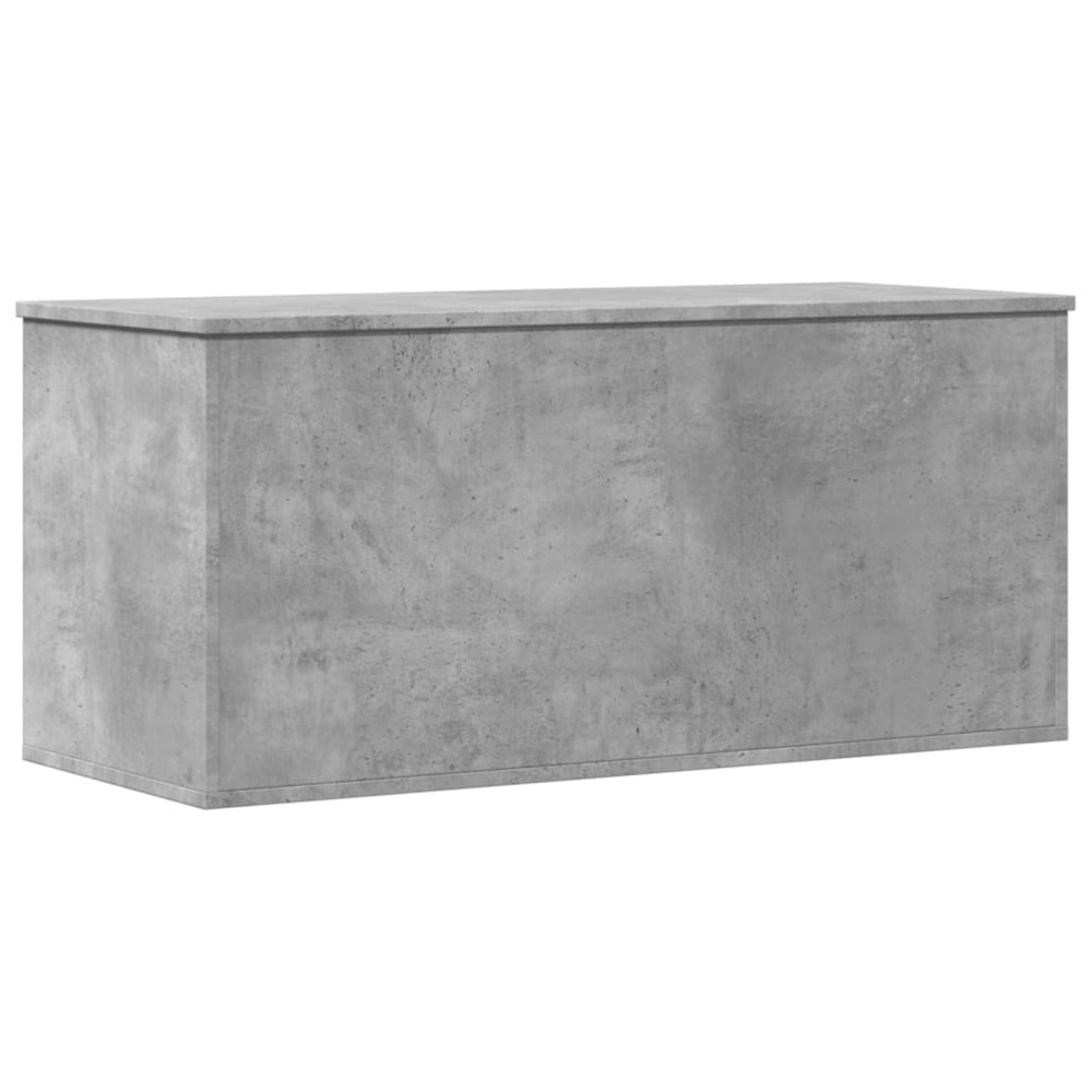Boîte de rangement gris béton 100x42x46 cm bois d'ingénierie