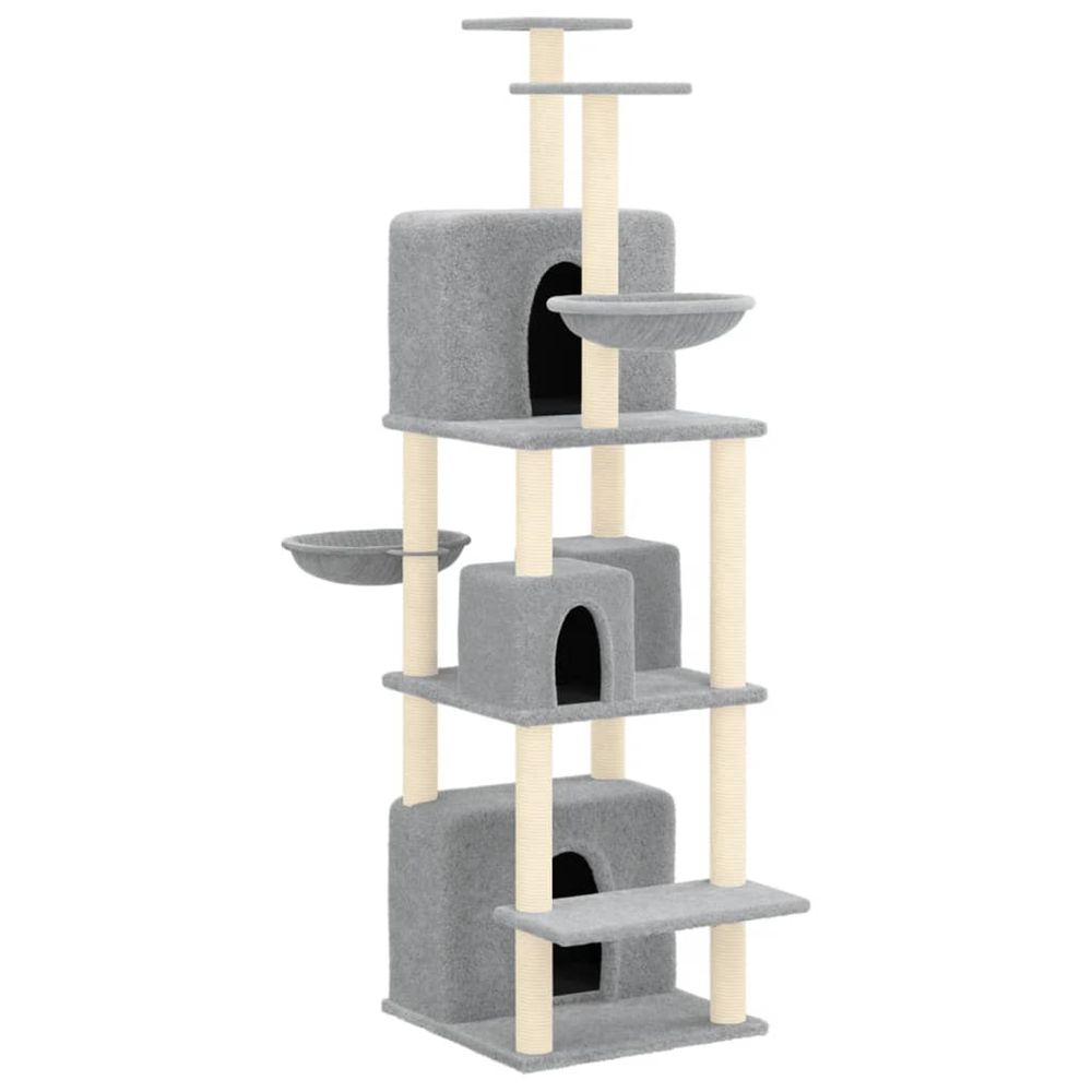 Arbre à chat avec griffoirs en sisal gris clair 180 cm