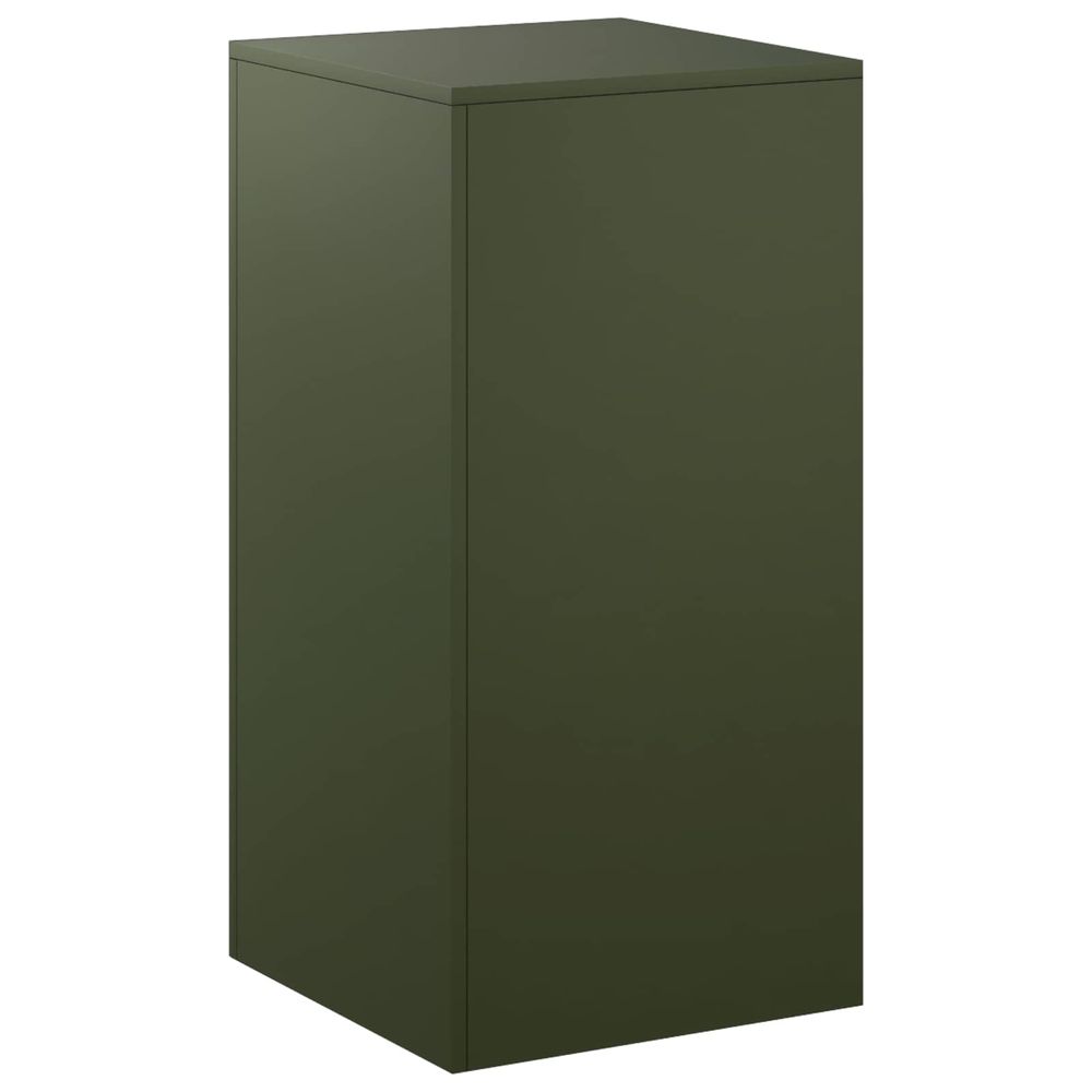 Support de plante vert olive 40 x 40 x 80 cm acier patiné