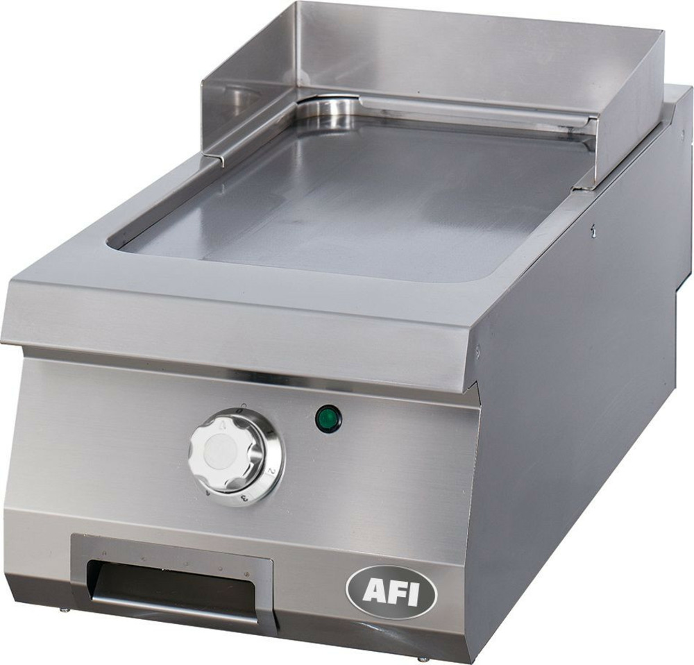 Grill électrique à poser plaque simple lisse acier carbone ou chrome - série 900 - afi collin lucy