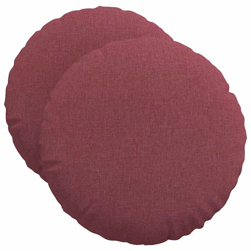 Coussins de siège 2 pcs bordeaux ø50 x 19 cm tissu