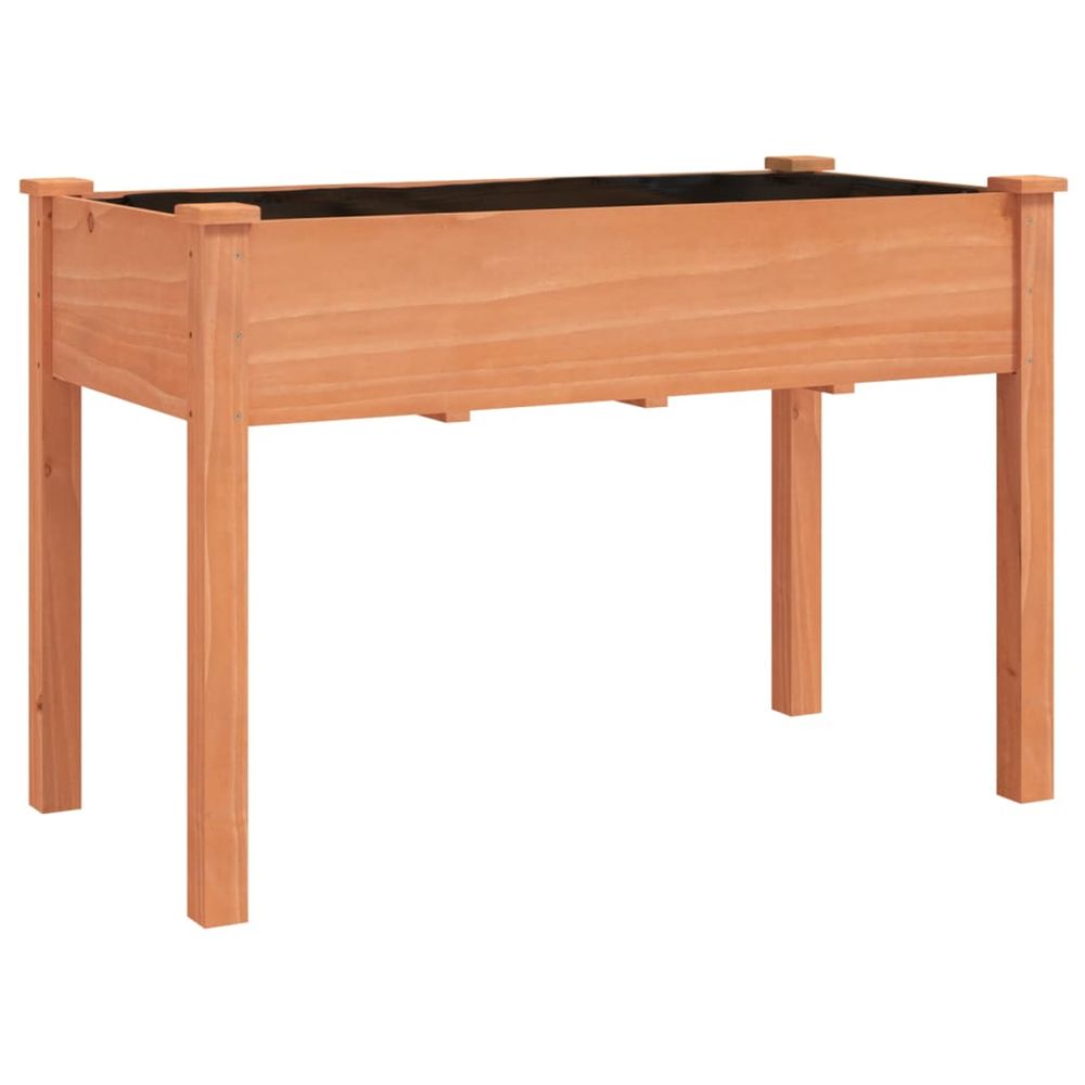 Jardinière d'extérieur avec doublure marron 118x59x76 cm bois massif sapin
