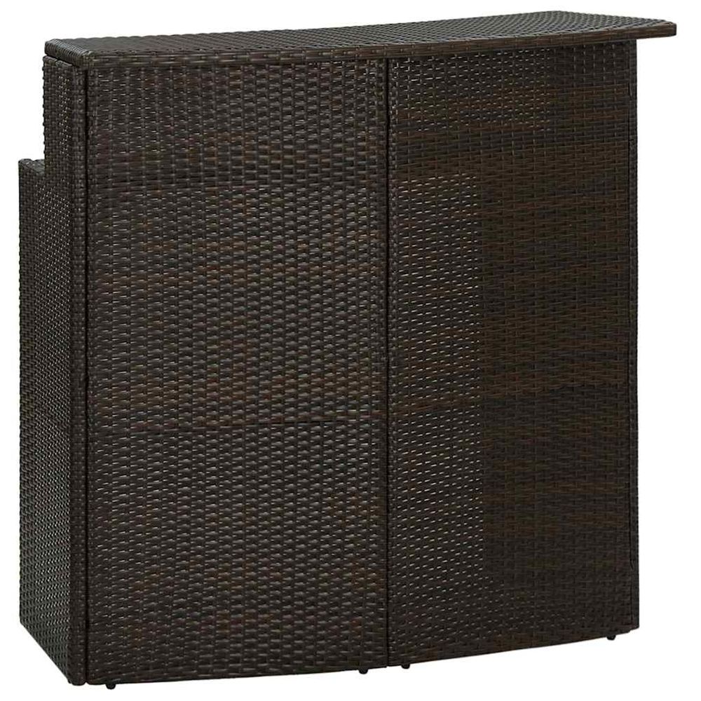 Table de bar de jardin marron 120x55x110 cm résine tressée