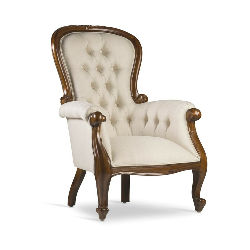 Fauteuil bois blanc - helvinia décoration d'autrefois