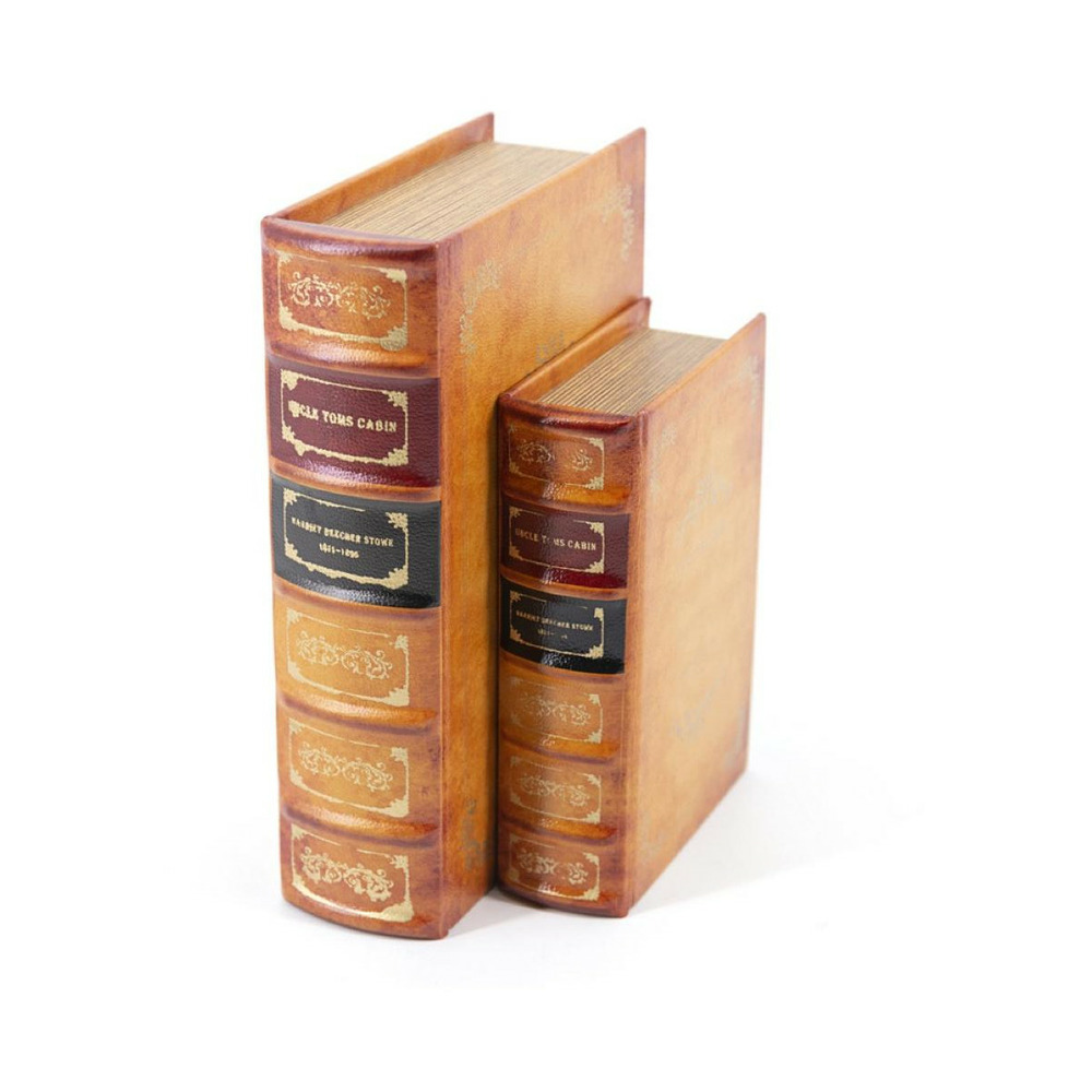 Livre uncle toms cabin carton similicuir carton orange - décoration d'autrefois