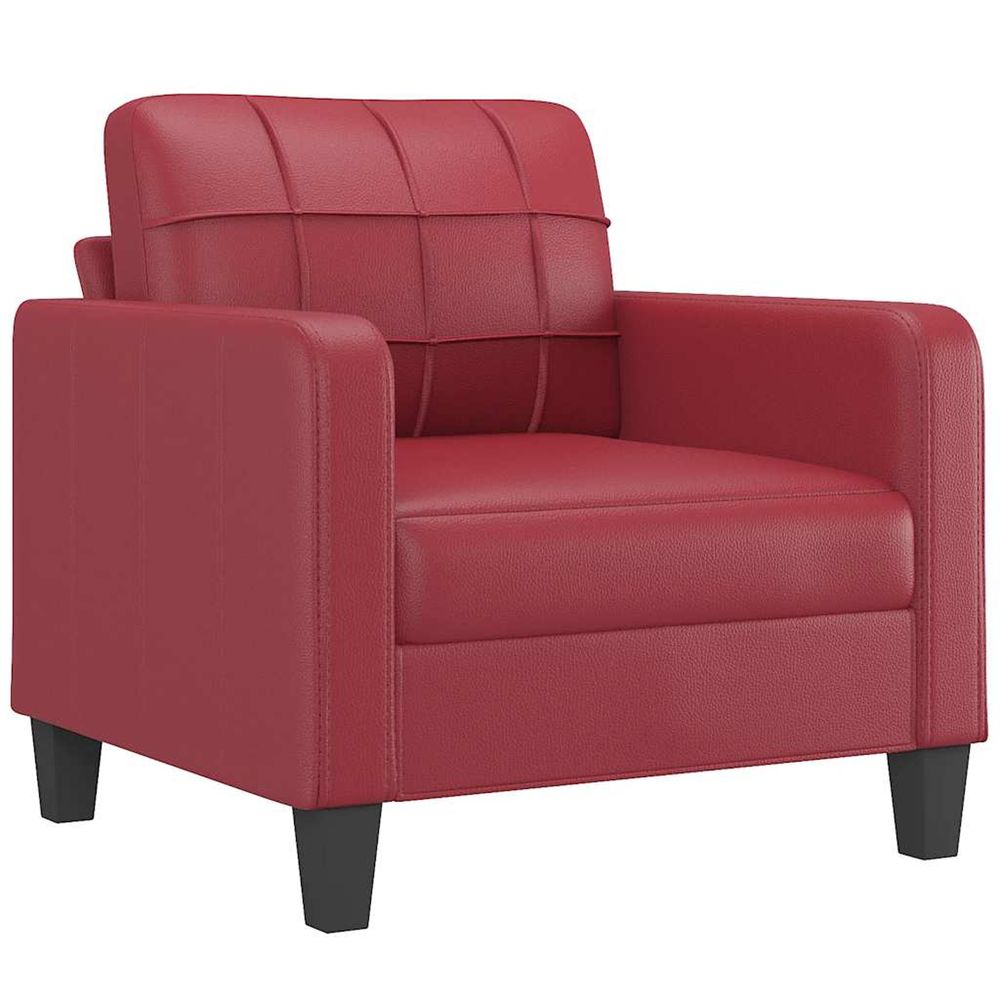Fauteuil rouge bordeaux 60 cm similicuir