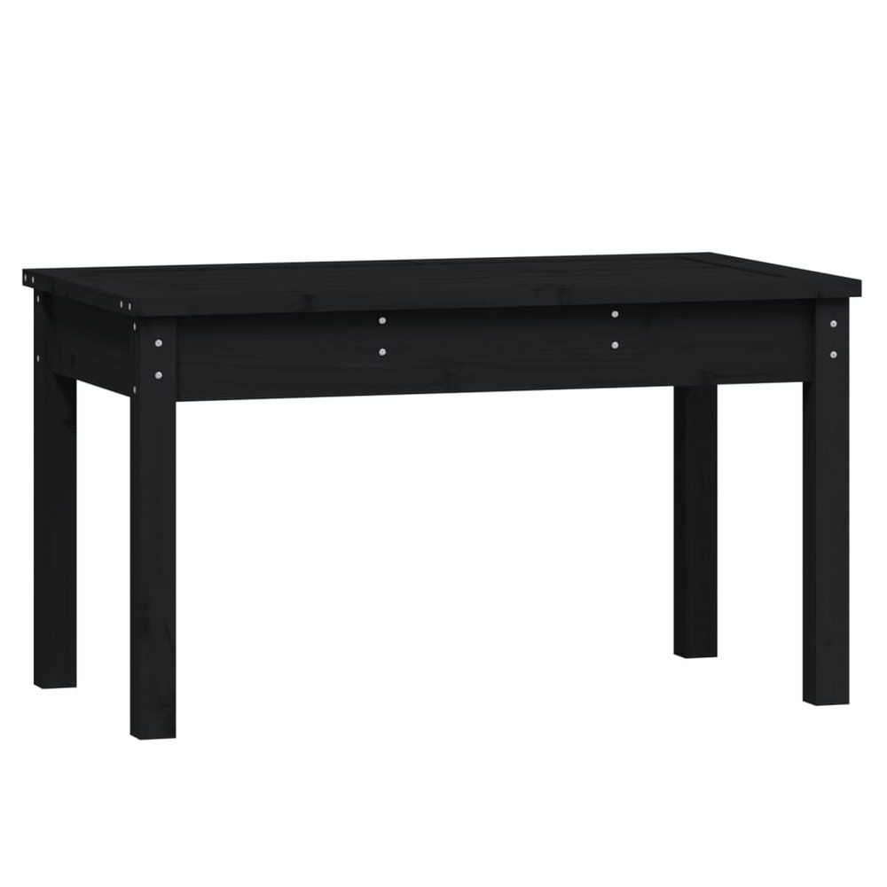 Banc de jardin meuble de patio d'extérieur terrasse noir 80 x 44 x 45 cm bois massif de pin