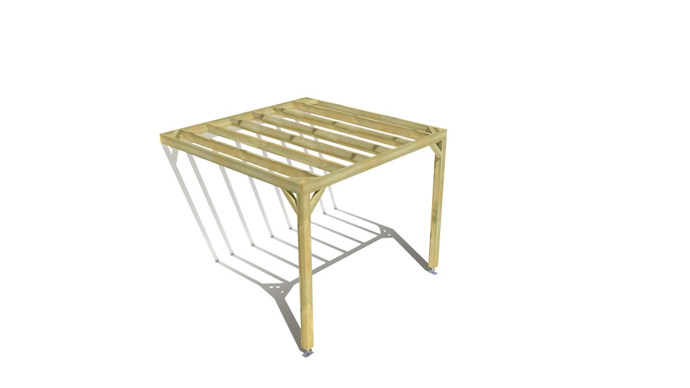 Pergola bois • 3m x 3m • adossée • sens profondeur • livraison comprise