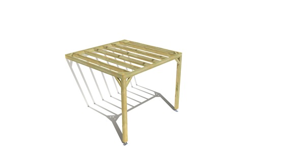 Pergola bois • 3m x 3m • adossée • sens profondeur • livraison comprise