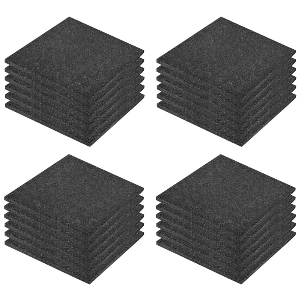 Carreaux de protection antichoc 24pcs caoutchouc 50x50x3cm noir