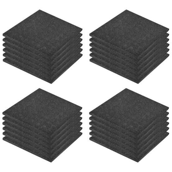 Carreaux de protection antichoc 24pcs caoutchouc 50x50x3cm noir