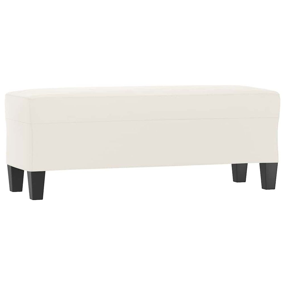 Banc beige 100x35x41 cm tissu microfibre