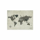 Carte du monde en liège - woody map aquarelle amazonie / 60 x 45 cm / sans cadre