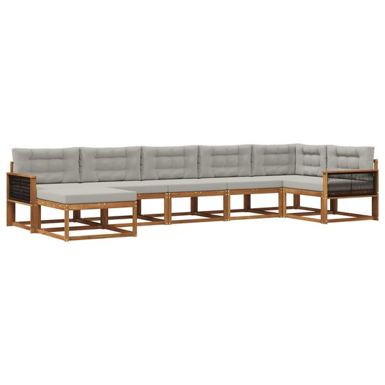 Ensemble de canapés d'extérieur 7 pc naturel et gris clair