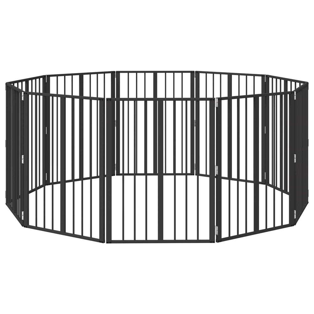 Porte pour chien 10 pc noir 60 x 80 cm acier galvanisé