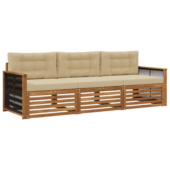 Ensemble de canapés d'extérieur 3 pc naturel et beige