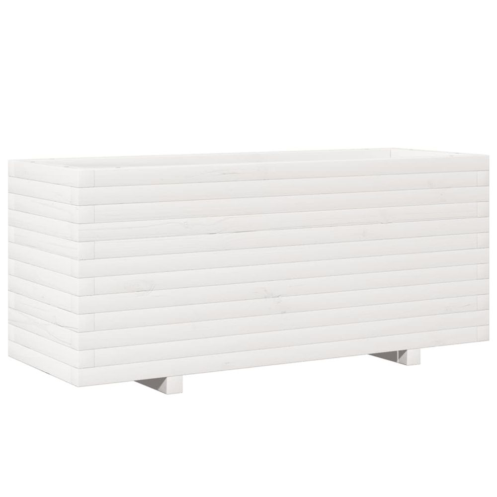 Jardinière d'extérieur blanc 110x40x49,5 cm bois de pin massif