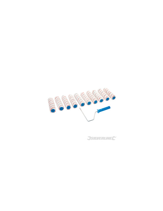 Silverline - kit peinture : monture pour rouleau avec 10 manchons - 254 mm