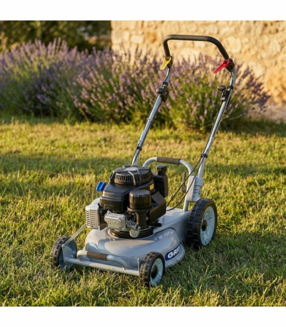 Tondeuse à gazon professionnelle mulching 46cm, tractée, moteur kawasaki 179cm³ - grin pm46a-kw