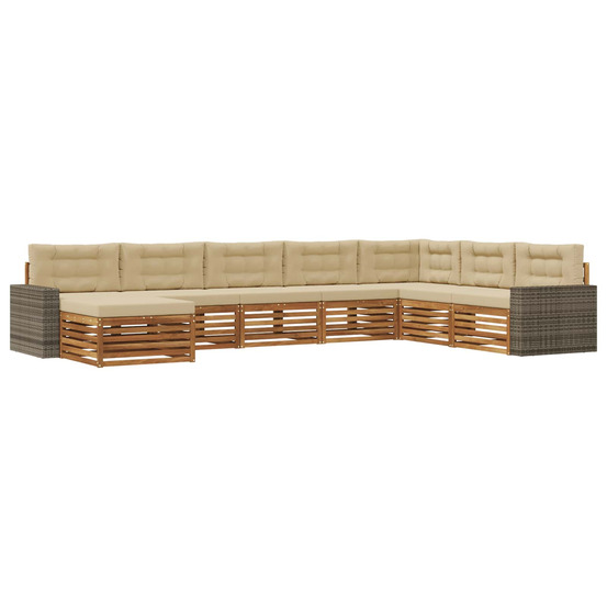 Ensemble de canapés d'extérieur 8 pcs naturel et beige