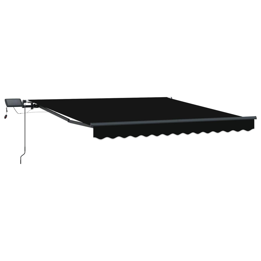 Auvent rétractable noir 350 x 250 cm tissu