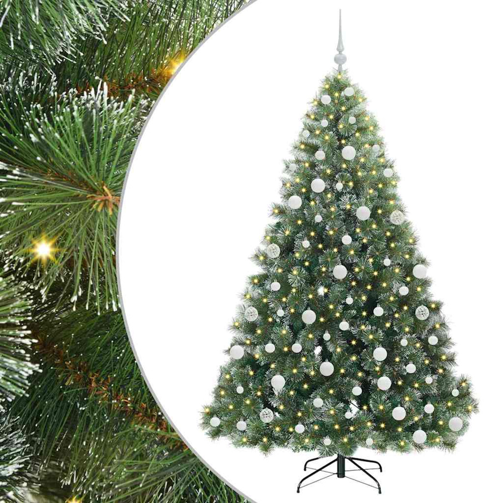 Sapin de noël artificiel avec 300 led vert 180 cm pe et pvc