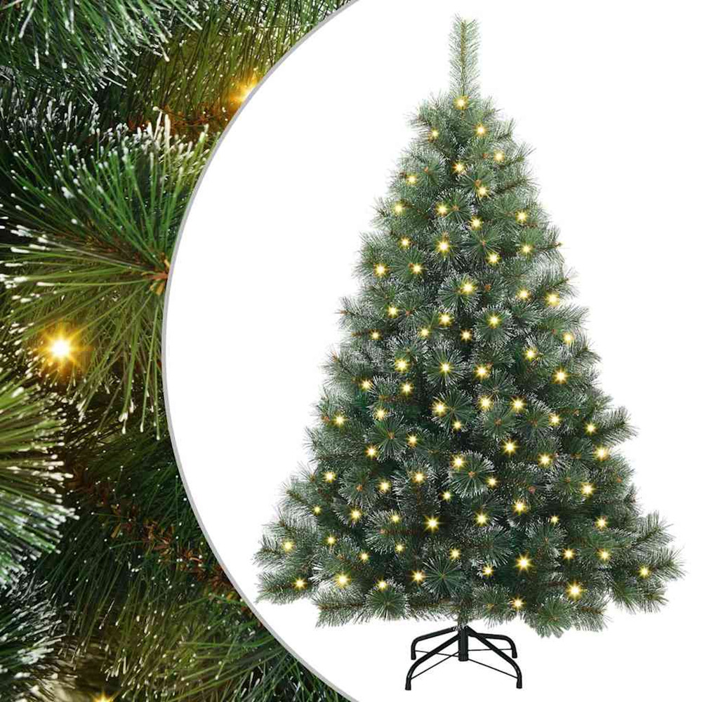 Sapin de noël artificiel avec 150 led vert 150 cm pe et pvc