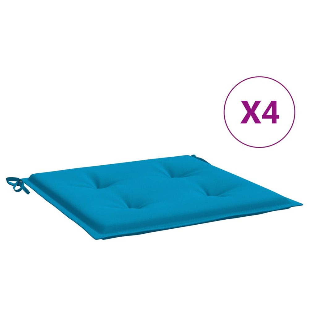 Coussins de chaise jardin lot de 4 bleu 50x50x4 cm tissu oxford